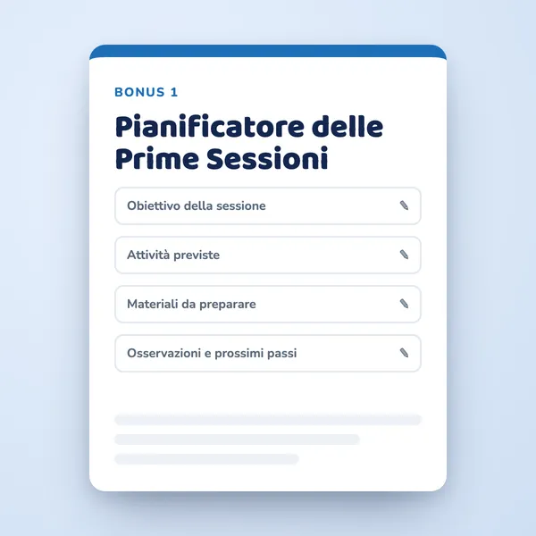 Bonus 1: Pianificatore delle Prime Sessioni